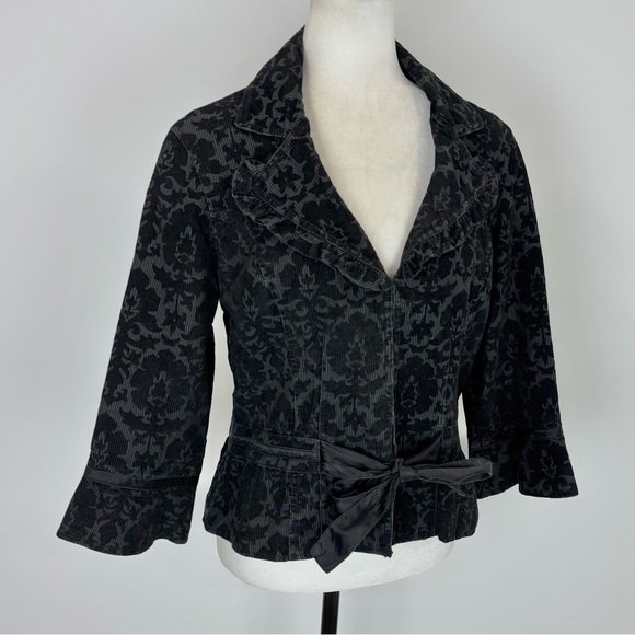 Free People black velvet brocade blazer - Picture 3 of 10